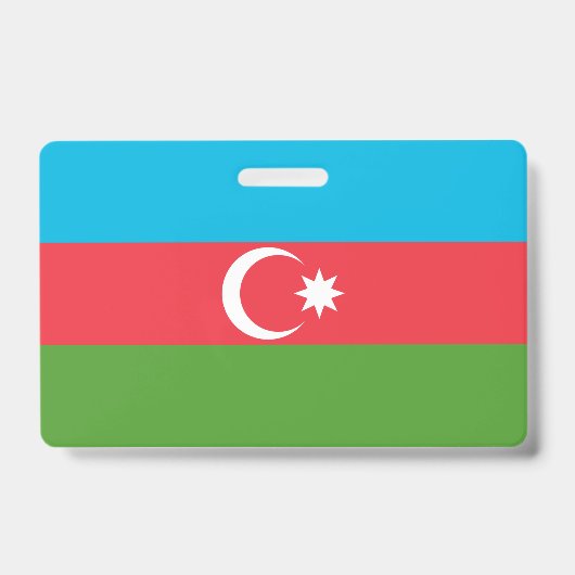Badge nominatif avec drapeau de l'Azerbaïdjan (Avant)