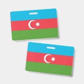 Badge nominatif avec drapeau de l'Azerbaïdjan (Avant & arrière)