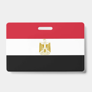 Badge nominatif avec drapeau de l'Égypte
