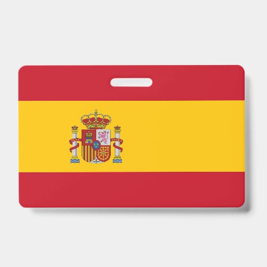 Badge nominatif avec drapeau de l'Espagne (Avant)