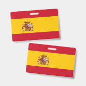 Badge nominatif avec drapeau de l'Espagne (Avant & arrière)
