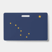 Badge nominatif avec drapeau de l'État d'Alaska, É (Arrière)