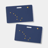 Badge nominatif avec drapeau de l'État d'Alaska, É (Avant & arrière)