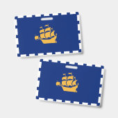 Badge nominatif avec drapeau de Québec (Avant & arrière)