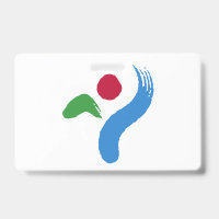 Badge nominatif avec drapeau de Séoul, Corée du Su