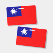 Badge nominatif avec drapeau de Taïwan (Avant & arrière)