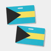 Badge nominatif avec drapeau des Bahamas (Avant & arrière)