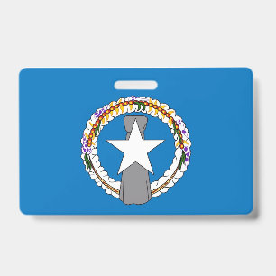 Badge nominatif avec drapeau des Îles Mariannes du