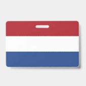 Badge nominatif avec drapeau des Pays-Bas (Arrière)