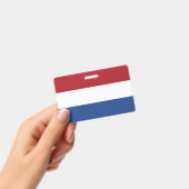 Badge nominatif avec drapeau des Pays-Bas (Manuel / portable)