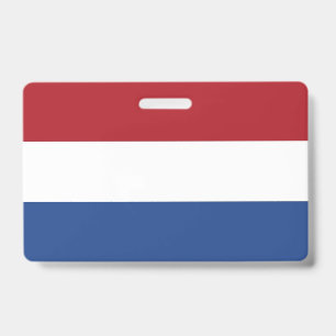 Badge nominatif avec drapeau des Pays-Bas