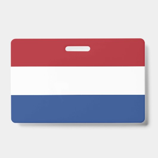 Badge nominatif avec drapeau des Pays-Bas (Avant)