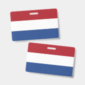Badge nominatif avec drapeau des Pays-Bas (Avant & arrière)