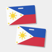 Badge nominatif avec drapeau des Philippines (Avant & arrière)