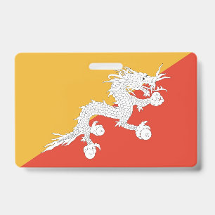 Badge nominatif avec drapeau du Bhoutan