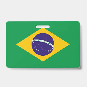 Badge nominatif avec drapeau du Brésil