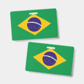 Badge nominatif avec drapeau du Brésil (Avant & arrière)