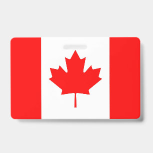 Badge nominatif avec drapeau du Canada