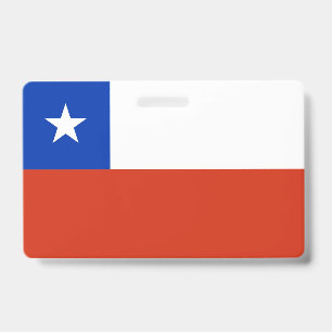 Badge nominatif avec drapeau du Chili