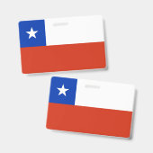 Badge nominatif avec drapeau du Chili (Avant & arrière)