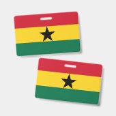 Badge nominatif avec drapeau du Ghana (Avant & arrière)
