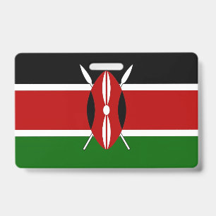 Badge nominatif avec drapeau du Kenya