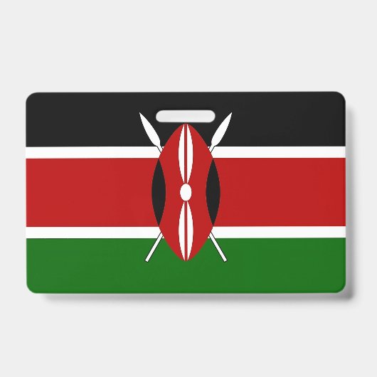 Badge nominatif avec drapeau du Kenya (Avant)