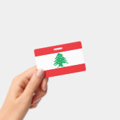 Badge nominatif avec drapeau du Liban (Manuel / portable)