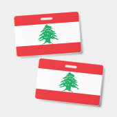 Badge nominatif avec drapeau du Liban (Avant & arrière)