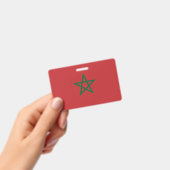 Badge nominatif avec drapeau du Maroc (Manuel / portable)