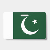 Badge nominatif avec drapeau du Pakistan (Arrière)