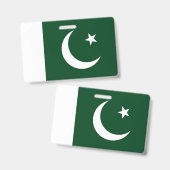 Badge nominatif avec drapeau du Pakistan (Avant & arrière)