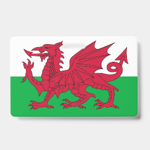 Badge nominatif avec drapeau du pays de Galles, Ro