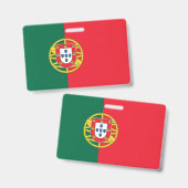 Badge nominatif avec drapeau du Portugal (Avant & arrière)