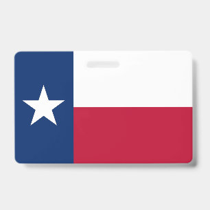Badge nominatif avec drapeau du Texas, États-Unis