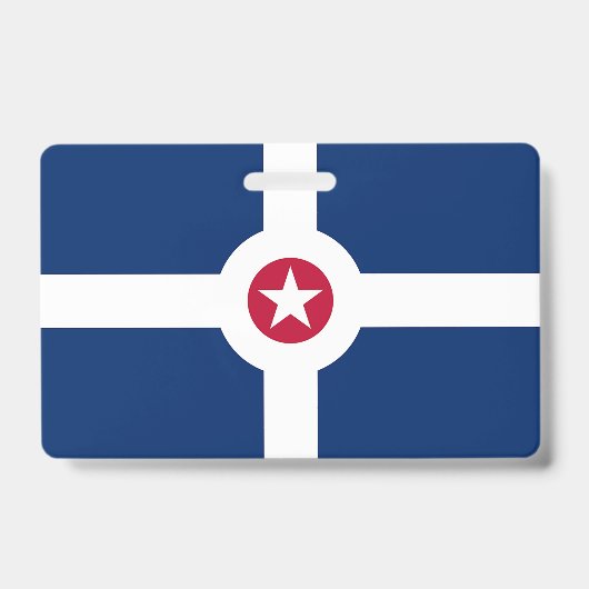 Badge nominatif avec le drapeau de la ville d'Indi (Avant)