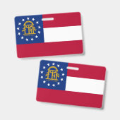 Badge nominatif avec le drapeau de l'État de Géorg (Avant & arrière)