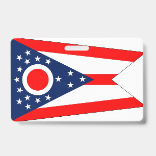 Badge nominatif avec le drapeau de l'État de l'Ohi