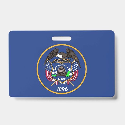 Badge nominatif avec le drapeau de l'État de l'Uta (Avant)