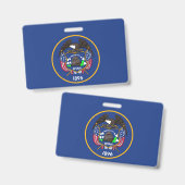 Badge nominatif avec le drapeau de l'État de l'Uta (Avant & arrière)