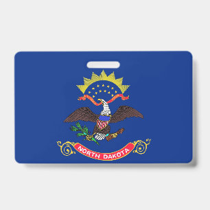Badge nominatif avec le drapeau de l'État du Dakot