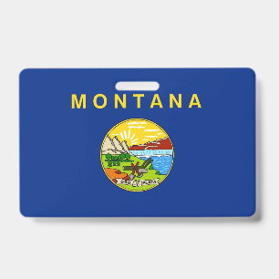 Badge nominatif avec le drapeau de l'État du Monta
