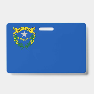 Badge nominatif avec le drapeau de l'État du Nevad