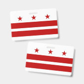 Badge nominatif avec le drapeau de Washington DC,  (Avant & arrière)