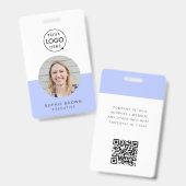 Badge nominatif | Badge d'identification d'employé (Avant & arrière)