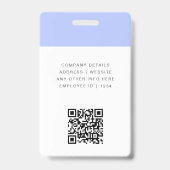 Badge nominatif | Badge d'identification d'employé (Arrière)