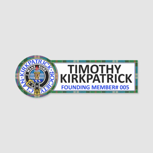 Badge nominatif CKS - #005 Timothy Kirkpatrick (Devant)