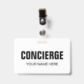 Badge nominatif de concierge avec pince (Avant avec clip)