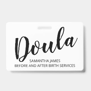 Badge nominatif de services de doula à la naissanc