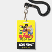 Badge nominatif "Dex n' Them" (recto-verso) (Arrière avec lanière)